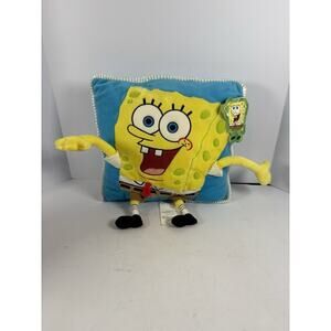 Vintage 2001 SpongeBob Squarepants 3D Plush Pillow Viacom W Tags